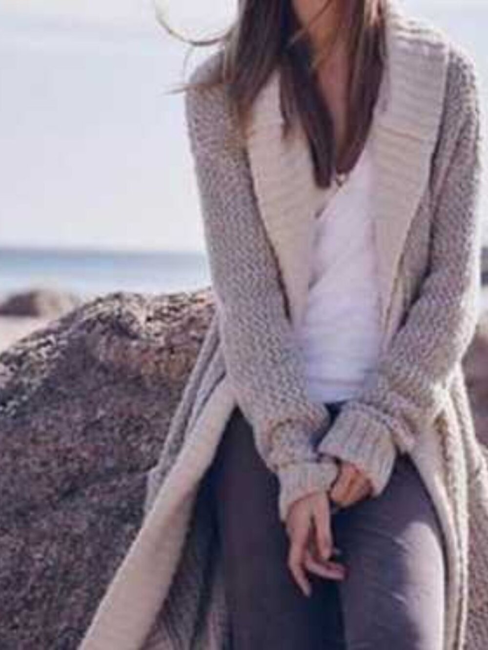 Anthropologie Sleeping On Snow Cardigan Sweater Size Large Ran Long Wool Blend